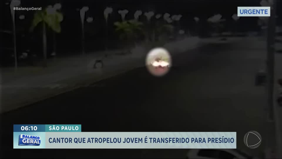 Cantor que atropelou jovem em Barueri é transferido para presídio