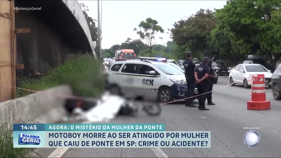 Motoboy morre após ser atingido por mulher que caiu de ponte na marginal Tietê, em São Paulo