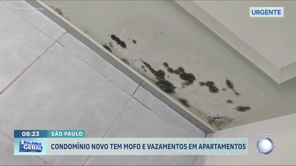 Moradores convivem com infiltrações e paredes mofadas em prédio recém-entregue em São Paulo