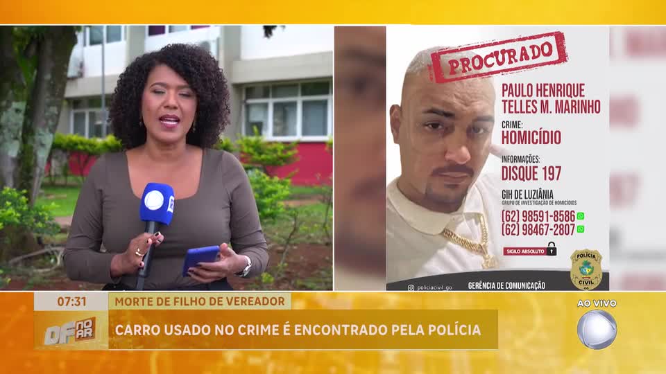 Filho de vereador morto em Luziânia (GO): polícia encontra carro usado na fuga do crime