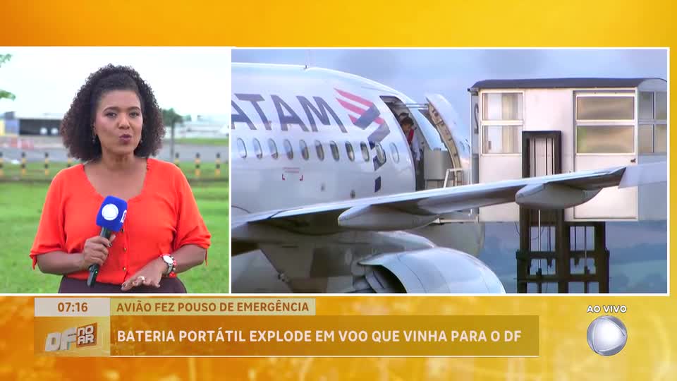 Bateria portátil pega fogo em voo da Latam com destino ao DF