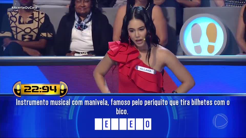 Pergunta sobre instrumento musical com manivela derruba Allana Macedo