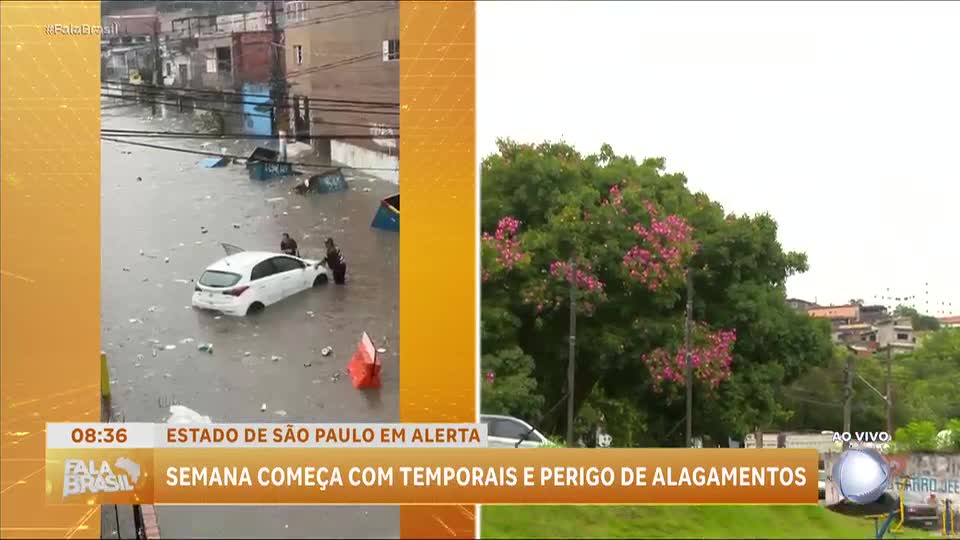 Defesa Civil alerta para chuva forte e risco de temporais em todo o estado de São Paulo