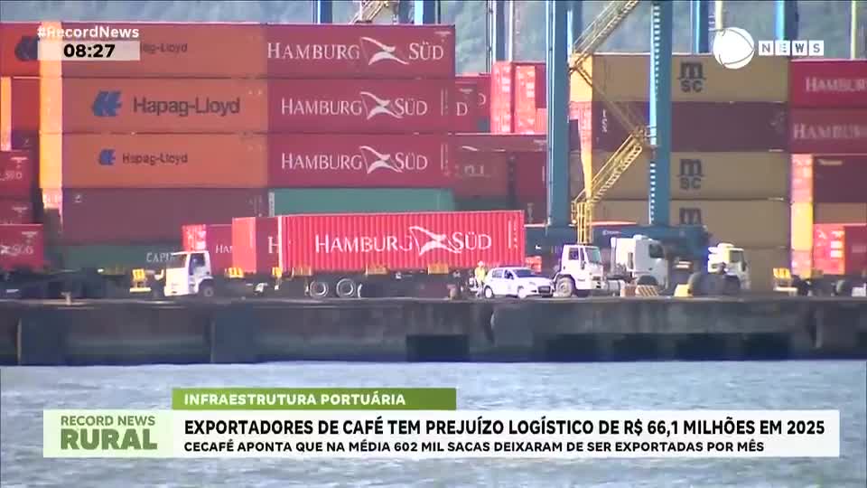 Exportadores de café têm prejuízo logístico em 2025