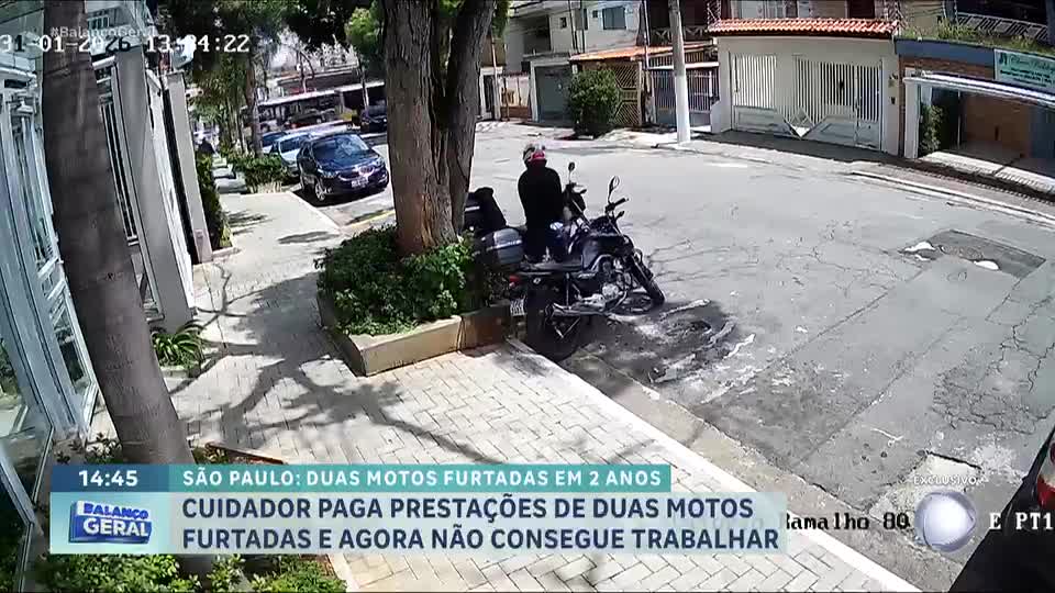 Cuidador de idosos tem moto furtada pela segunda vez em São Paulo