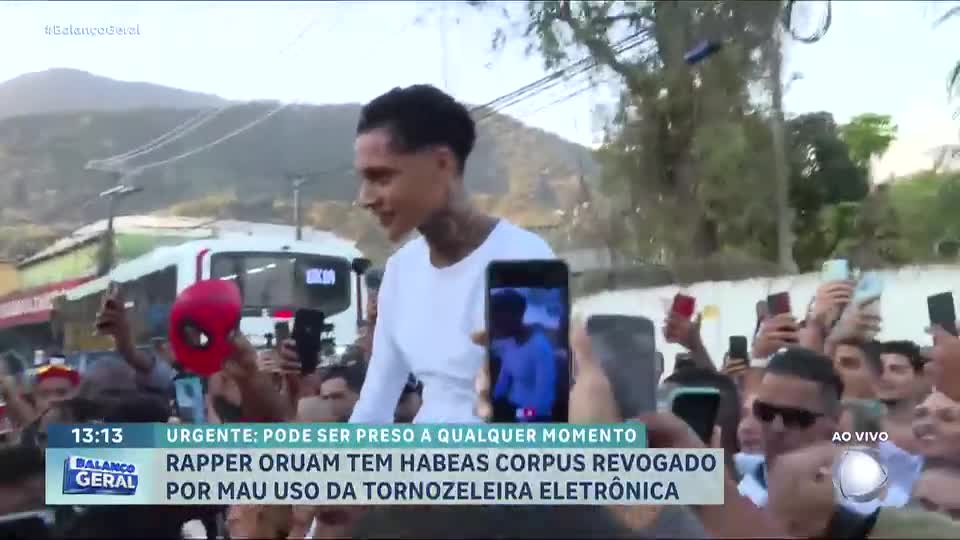 Rapper Oruam tem habeas corpus revoado por mau uso da tornozeleira eletrônica
