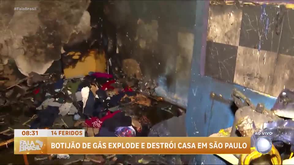Botijão de gás explode em casa e deixa 14 feridos na zona sul de SP