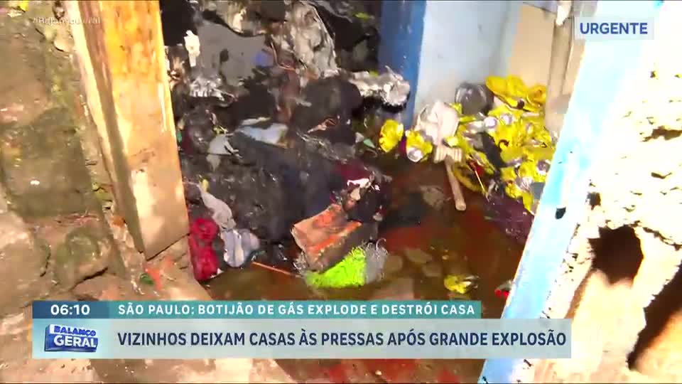 Explosão de botijão de gás destrói casa e deixa família em estado grave na zona sul de São Paulo