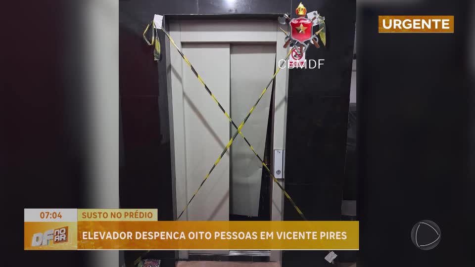 Elevador com oito pessoas cai em prédio na Colônia Agrícola Samambaia (DF)