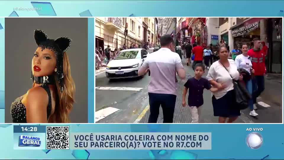 Virgínia Fonseca publica foto usando coleira com nome de Vini Jr. e Balanço Geral repercute