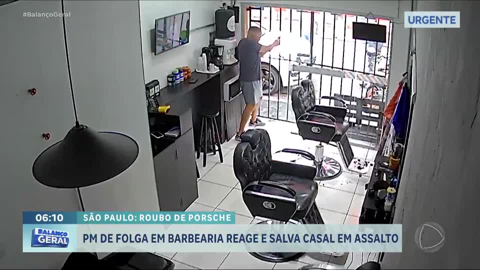 Policial de folga em barbearia salva casal de assalto e mata bandido na zona sul de São Paulo