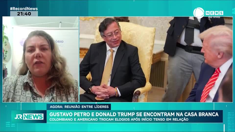 Gustavo Petro e Donald Trump se encontram na Casa Branca