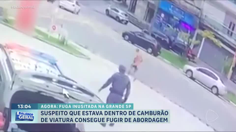 Suspeito que estava dentro de camburão de viatura consegue fugir de abordagem em Mauá (SP)