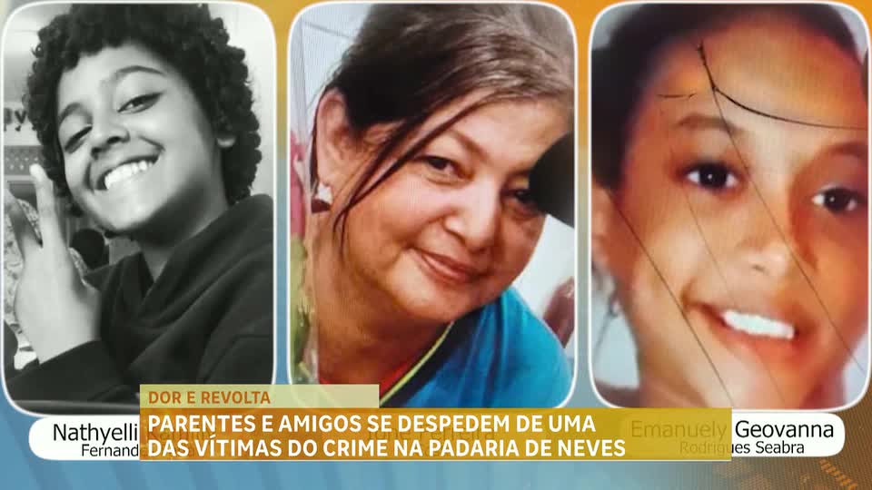 Parentes e amigos se despedem de uma das vítimas do ataque em padaria na Grande BH