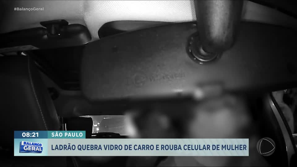 Ladrão quebra vidro de carro e rouba celular de mulher em São Paulo