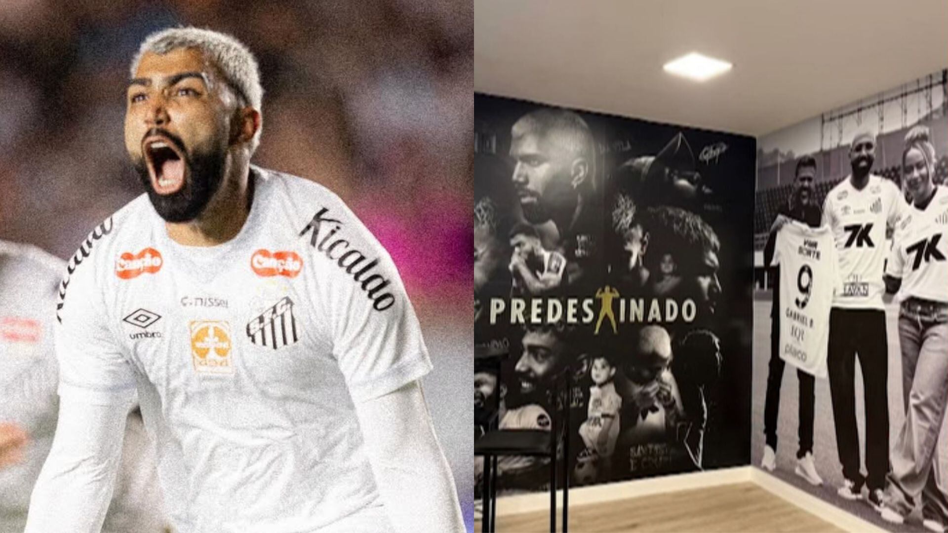 Remorso? Gabigol agrada a namorada com foto enorme em camarote na Vila Belmiro
