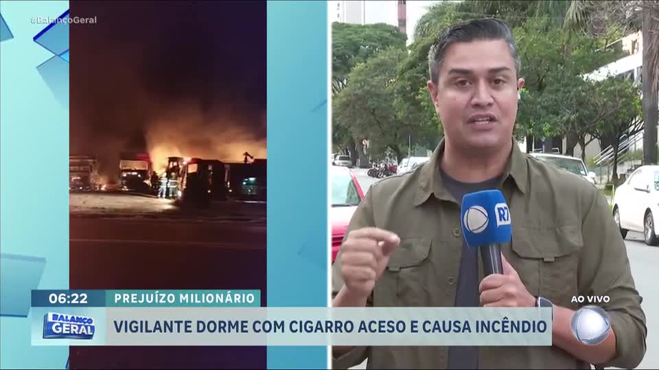 Vigilante dorme com cigarro na boca, provoca incêndio e causa prejuízo milionário em Goiás