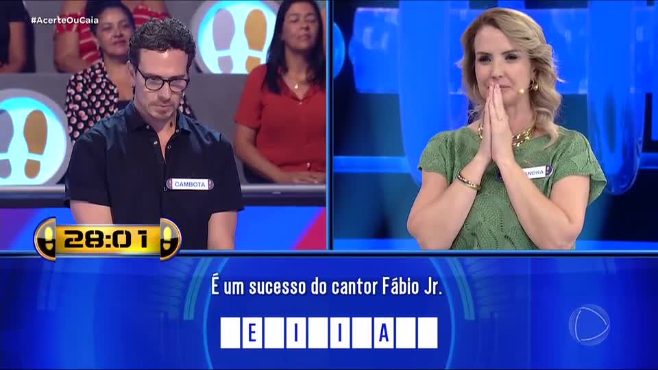 Cambota não sabe nome de música de Fábio Jr. e deixa jogo