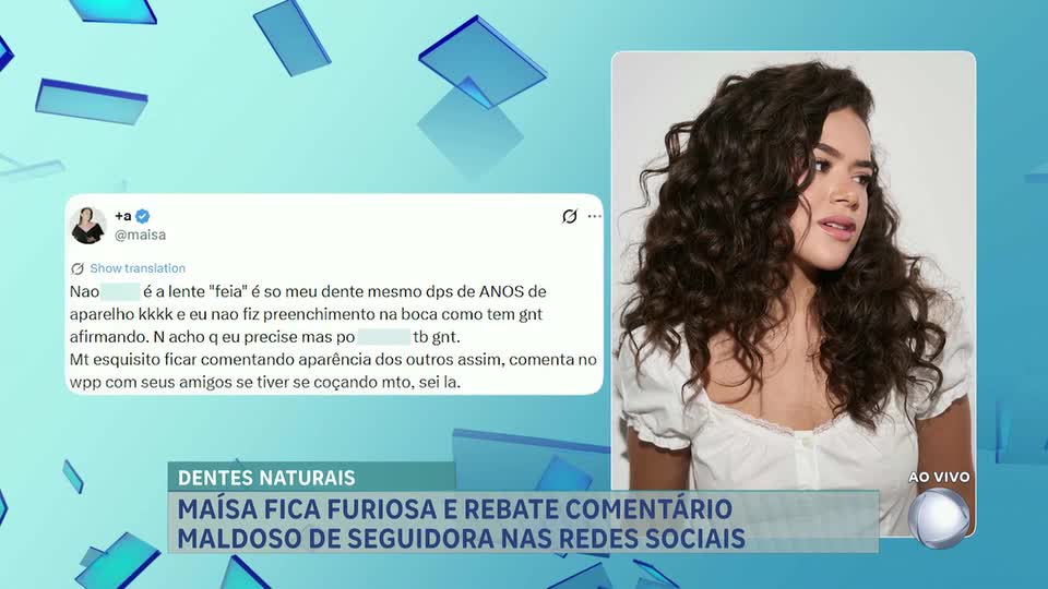 Hora da Venenosa: Maísa fica furiosa e rebate comentário maldoso de seguidora nas redes sociais 