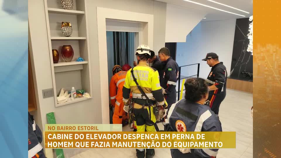 Cabine de elevador despenca e esmaga perna de técnico durante manutenção em Belo Horizonte