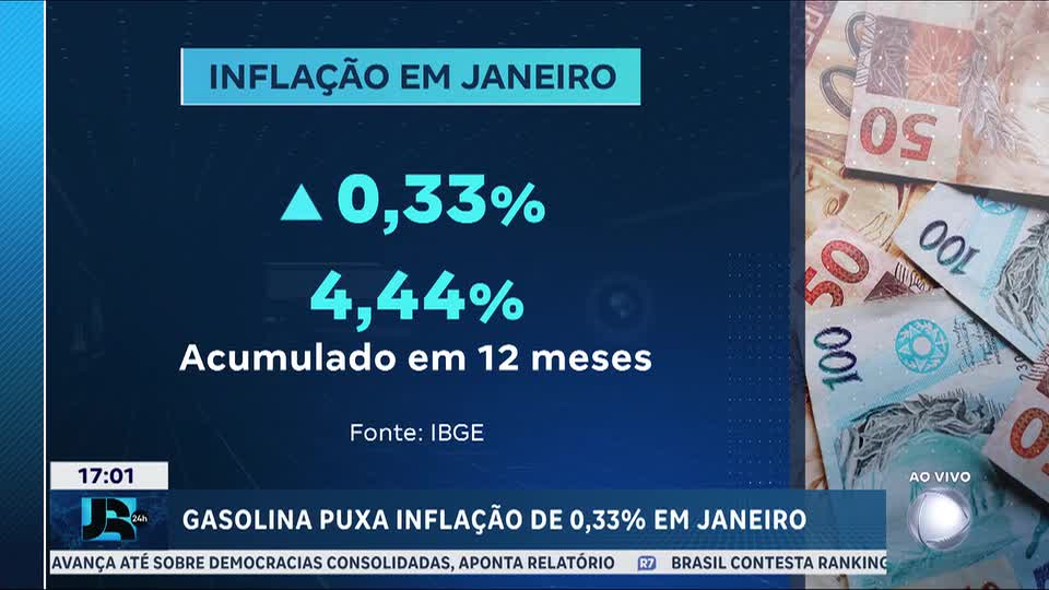 Inflação sobe 0,33% em janeiro e permanece dentro da meta do governo