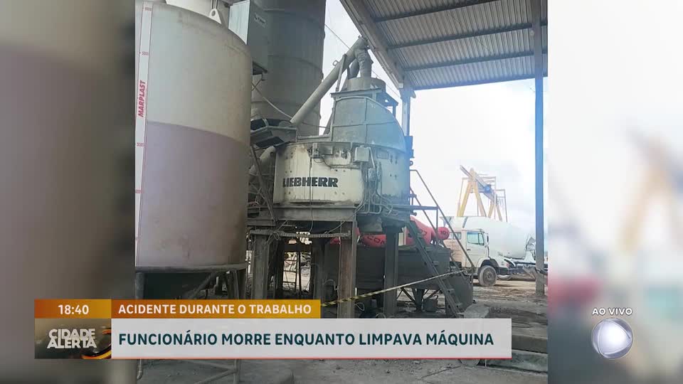 Funcionário morre enquanto limpava máquina de mistura de concreto