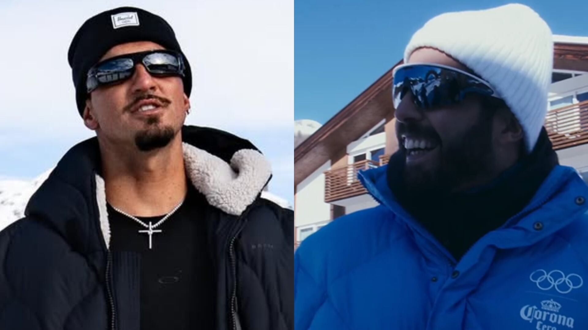 Medina e Scooby trocam o mar pela neve e curtem estação de esqui na Itália