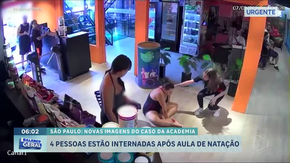 Imagens registram mulher que morreu passando mal após aula de natação em São Paulo