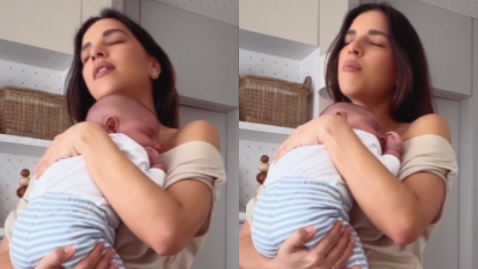 Mariana Rios mostra lado cantora em momento com o filho