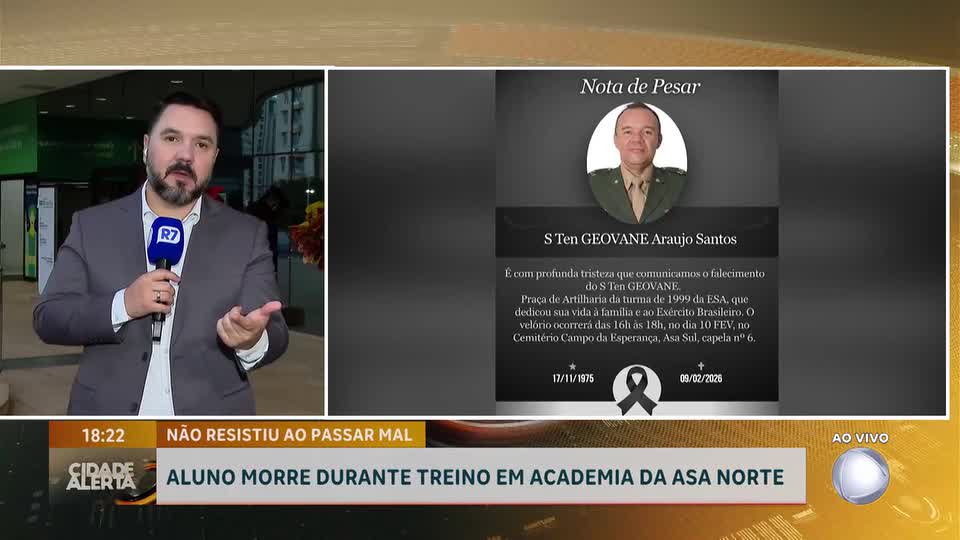 Subtenente morre durante treino em academia na Asa Norte (DF)