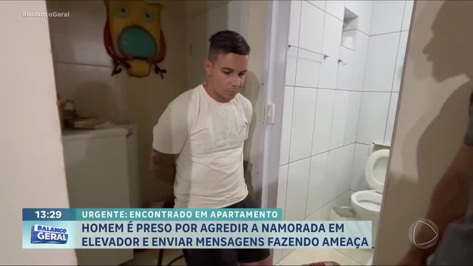 Homem é preso após agredir ex-namorada em elevador em São Vicente (SP)