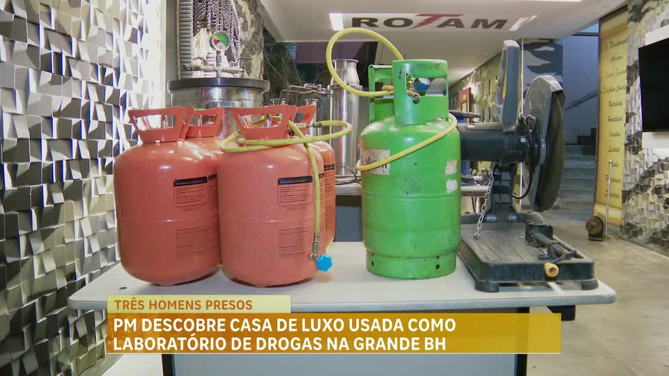 PM descobre casa de luxo usada como laboratório de drogas na Grande BH 