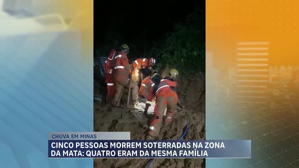 Chuva deixa rastro de destruição, com cinco mortos em Minas Gerais