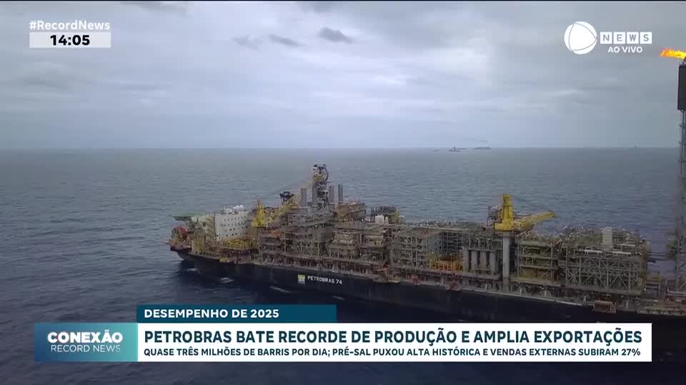 Petrobras bate recorde de produção e amplia exportações em 2025