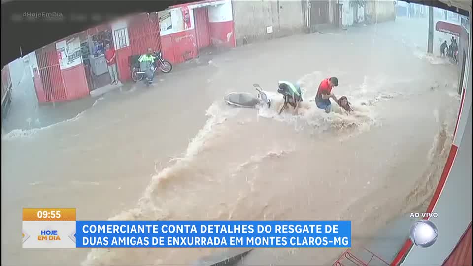 Comerciante conta detalhes do resgate de duas amigas de enxurrada em Montes Claros (MG)