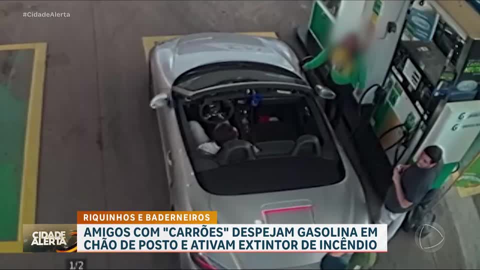 Jovens com carro de luxo arrumam confusão em posto de gasolina no Distrito Federal 