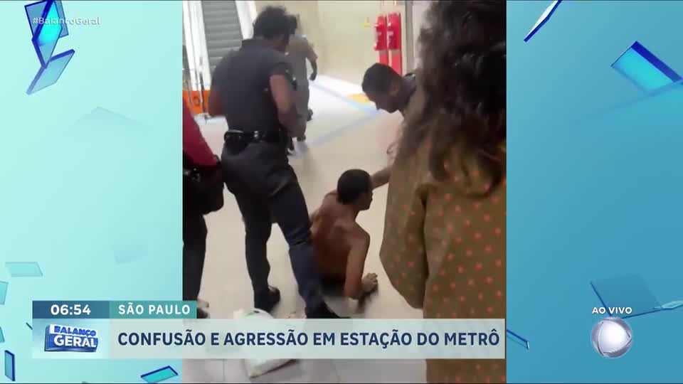 Homem é agredido por seguranças após tentar pular catracas do metrô de São Paulo