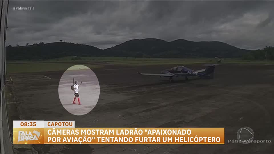 Tentativa de furto de helicóptero termina em queda em Minas Gerais