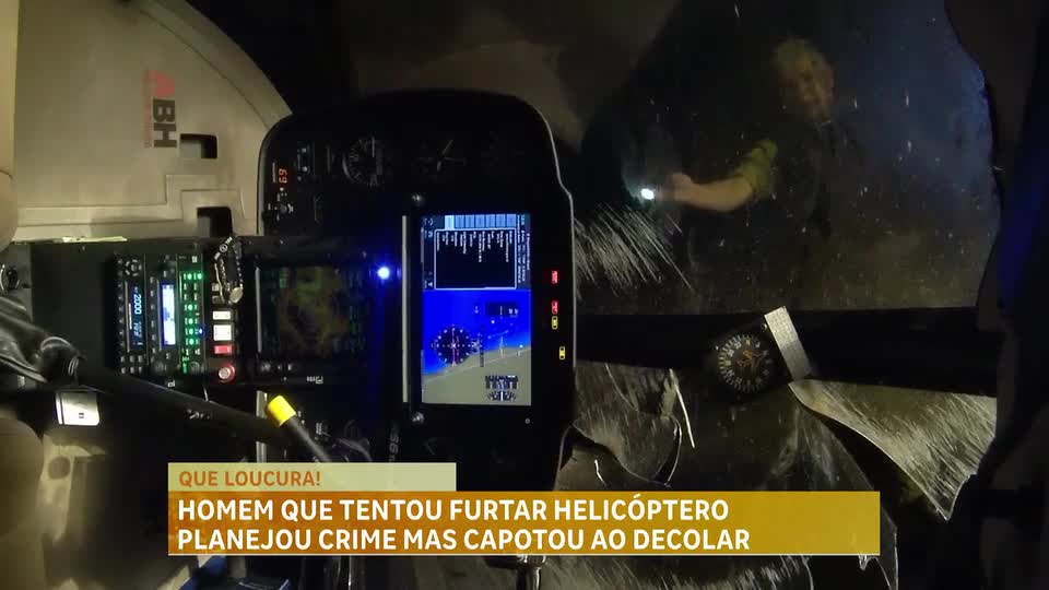 Homem tenta furtar helicóptero, mas capota após decolagem em aeroporto de MG 