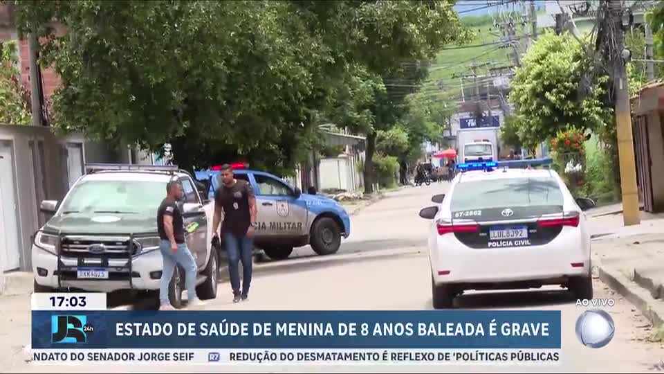 Menina de 8 anos baleada em assalto na Baixada Fluminense está em estado grave