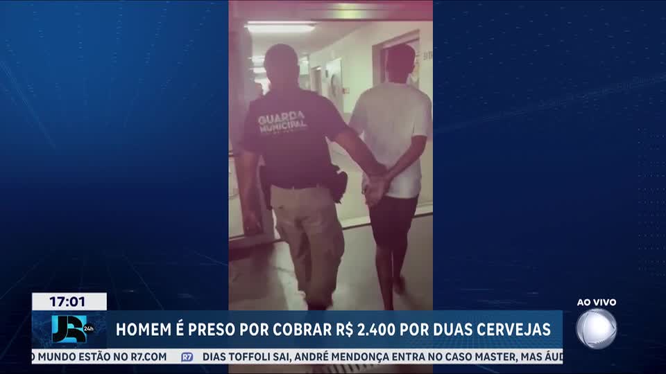 Ambulante é preso por cobrar R$ 2,4 mil por duas cervejas de turistas no RJ