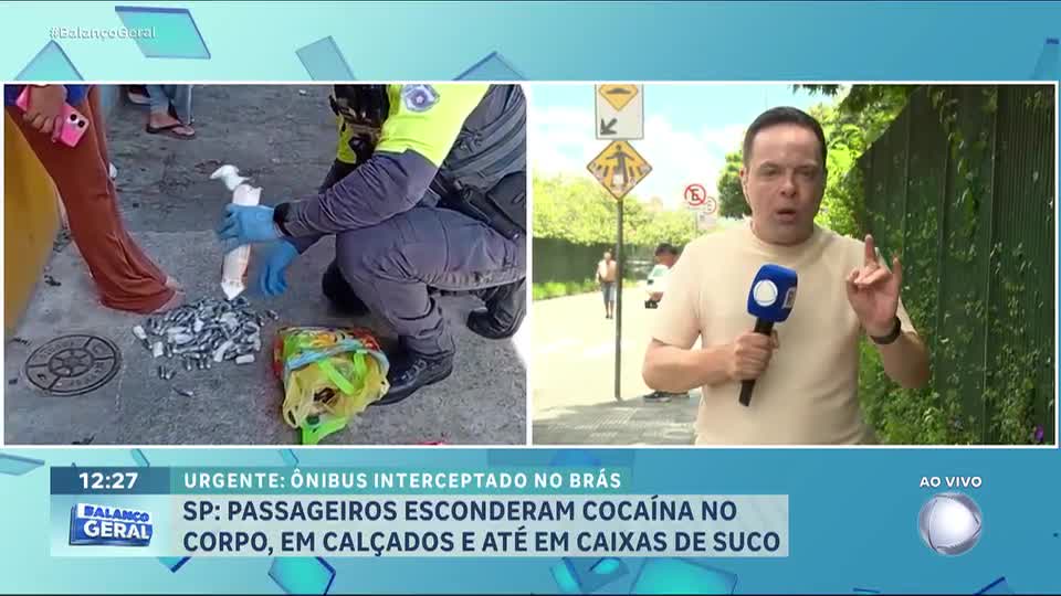 Polícia apreende 8 kg de cocaína em ônibus vindo do MS no Brás, em São Paulo