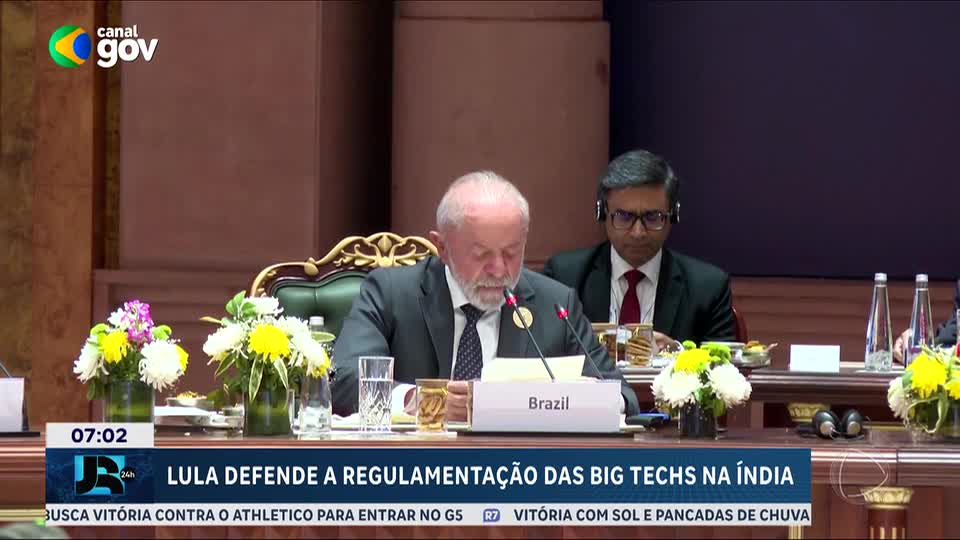 Lula defende regulamentação das grandes empresas de tecnologia durante cúpula na Índia