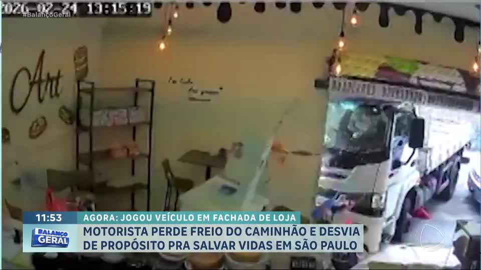 Caminhão desgovernado invade loja e causa destruição na zona norte de São Paulo
