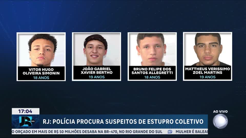 Polícia do RJ procura suspeitos de estupro coletivo de menina de 17 anos