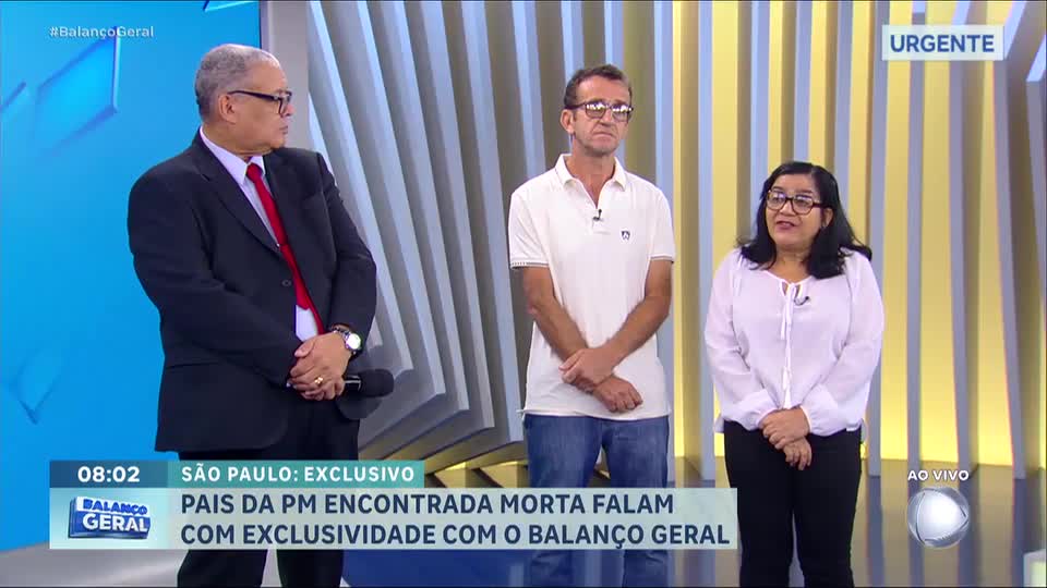 Pais da PM encontrada morta falam com exclusividade com o Balanço Geral
