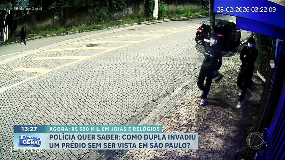 SP: dupla de bandidos invade prédio e rouba R$ 500 mil em joias e relógios