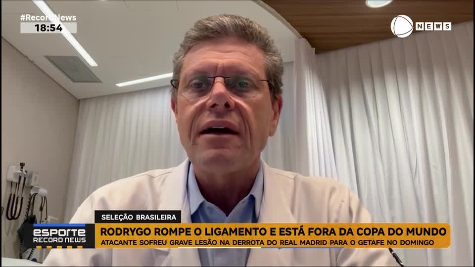 Rodrygo rompe o ligamento e está fora da Copa do Mundo