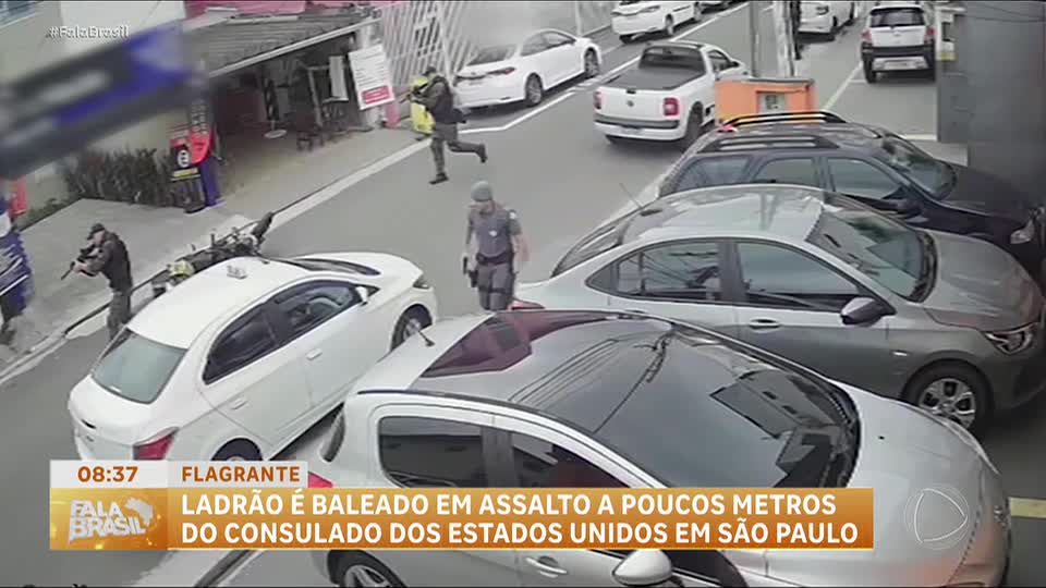 Tentativa de assalto termina com criminoso baleado próximo ao consulado dos EUA em SP