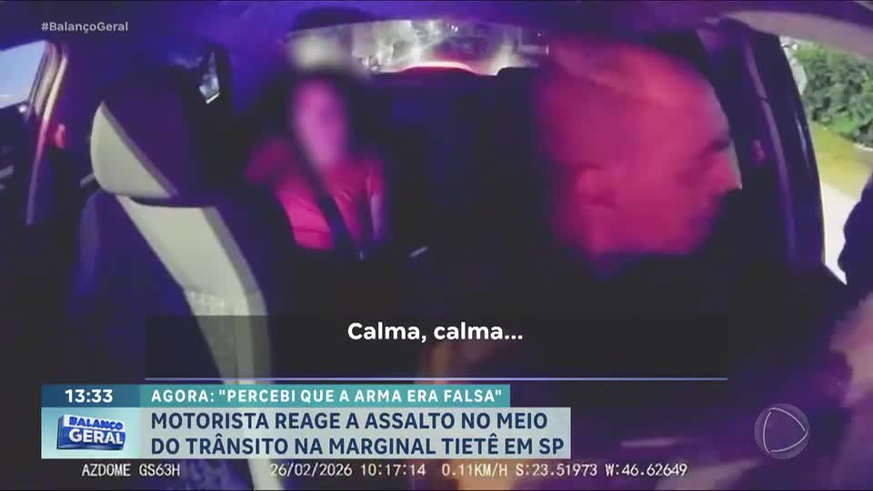 Motorista de aplicativo acelera e escapa de assalto na Marginal Tietê